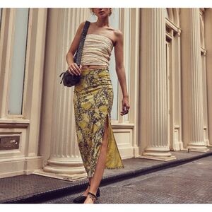 FREE PEOPLE Rosalie Mesh Midi Skirt Sz S